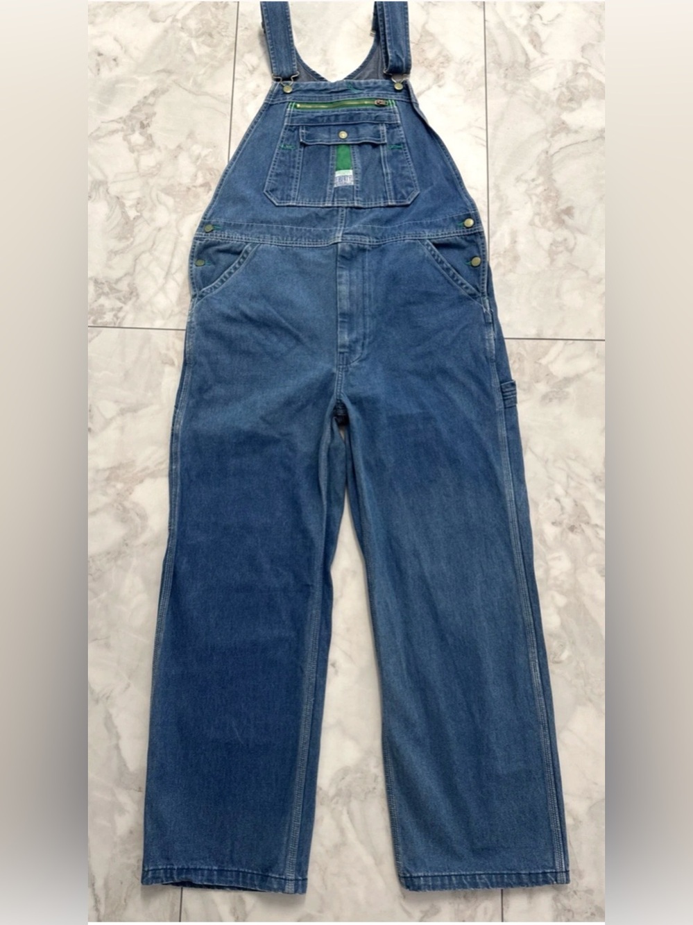 Liberty Overalls Mens 36x30 Blue Jean Bibs Workwear Utility Denim Farmer Hippie